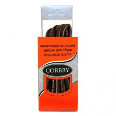 Шнурки для обуви 90см. круглые толстые с пропиткой (012 - коричневые) CORBBY арт.corb5211c
